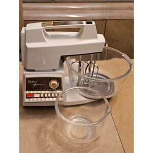 Vintage Oster Kitchen Center Sunbeam Mixer with 2 Glass Bowls